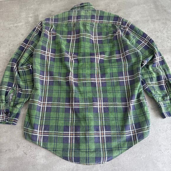 Vintage 70s JCPenny flannel button up shirt 100% cotton mens size medium - Picture 9 of 12